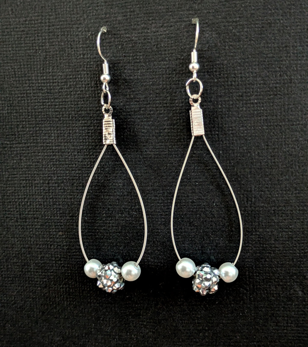 Guitar string earrings