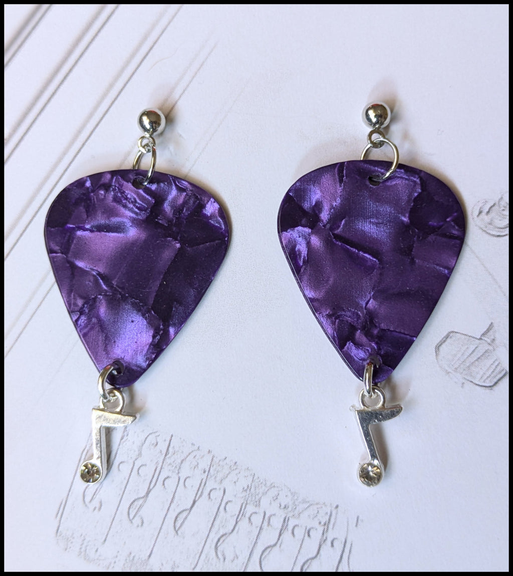 Guitar pick earrings
