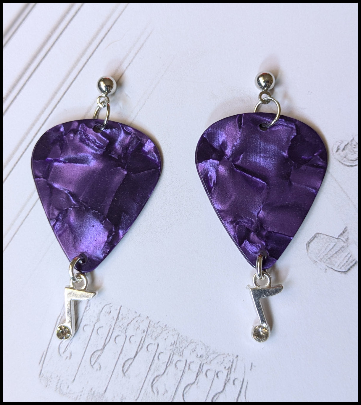 Guitar pick earrings