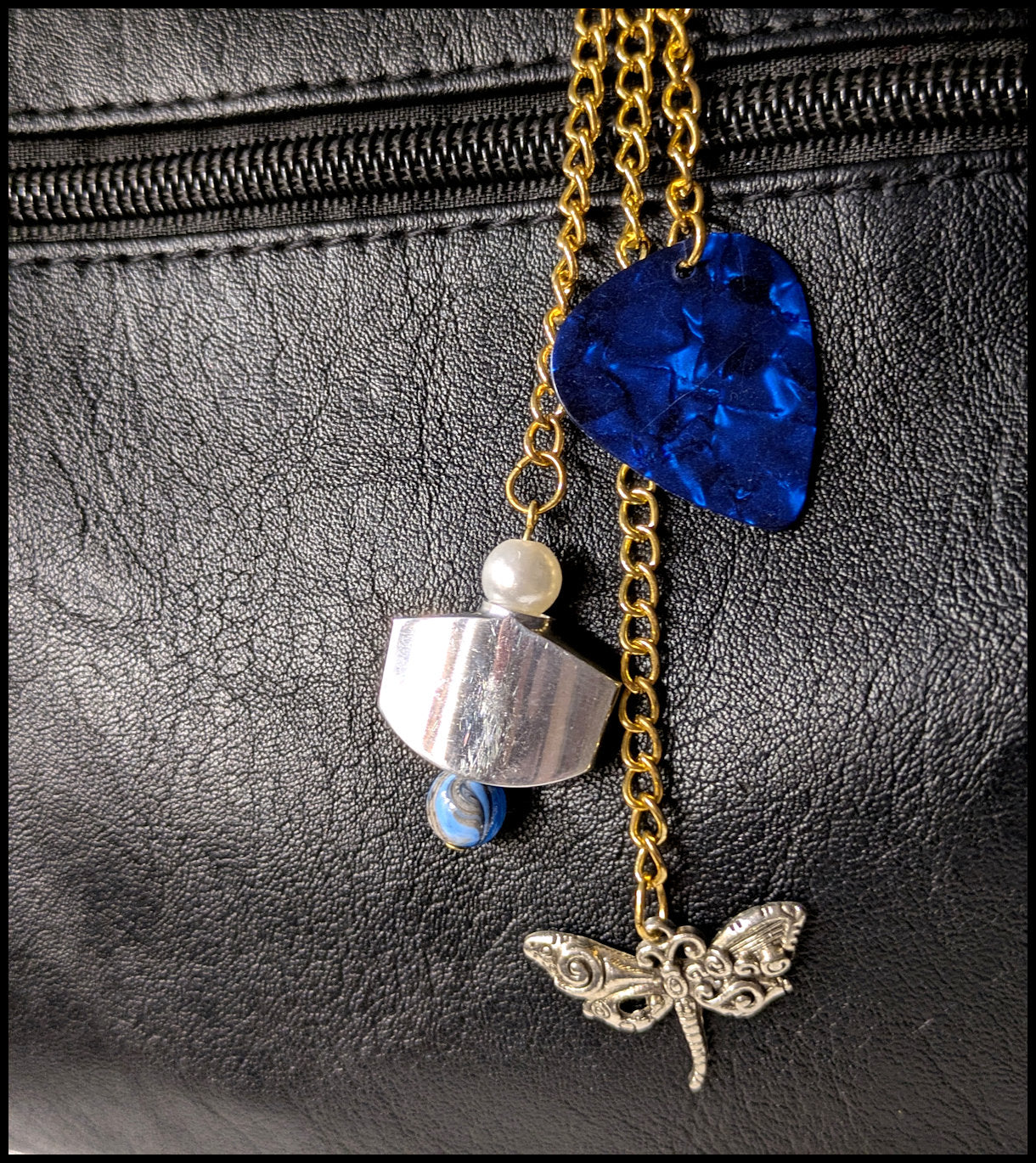 Guitar themed bag bling