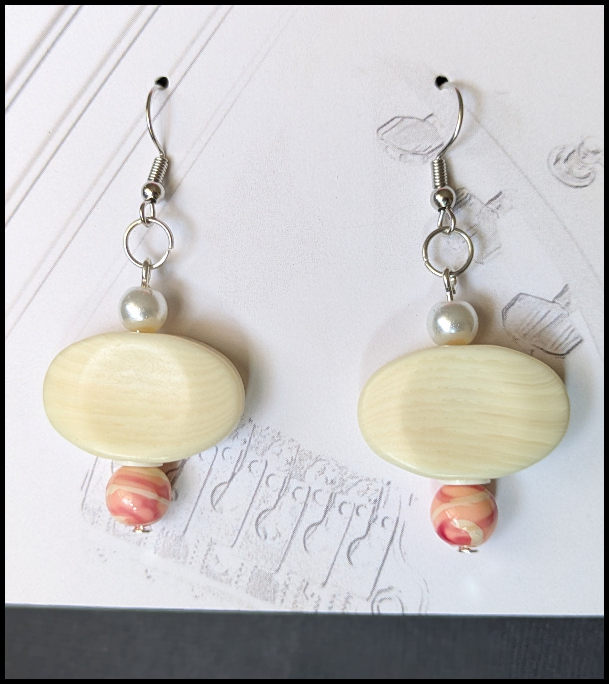 Cream tuner button earrings