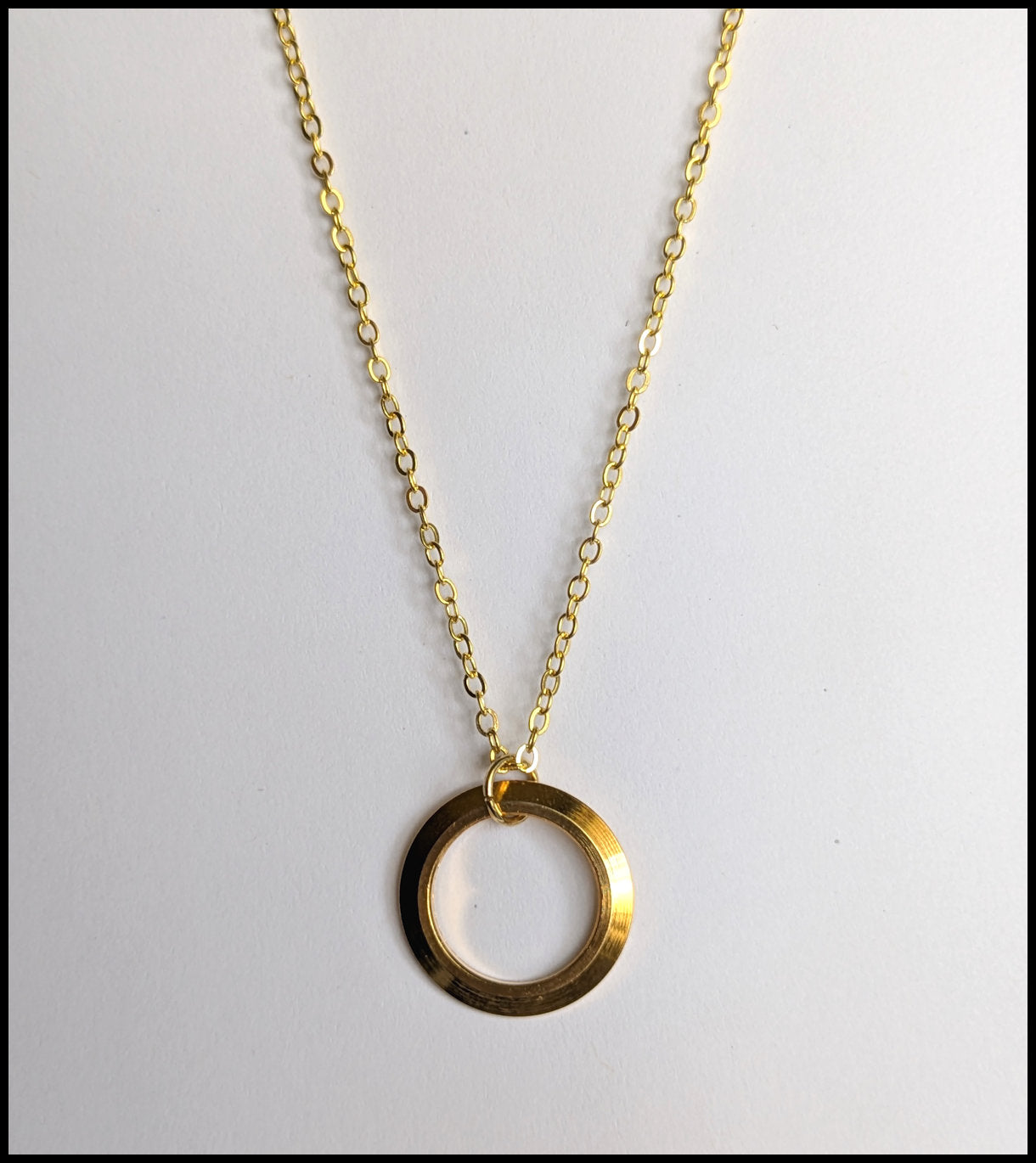 Gold bass tuner washer necklace