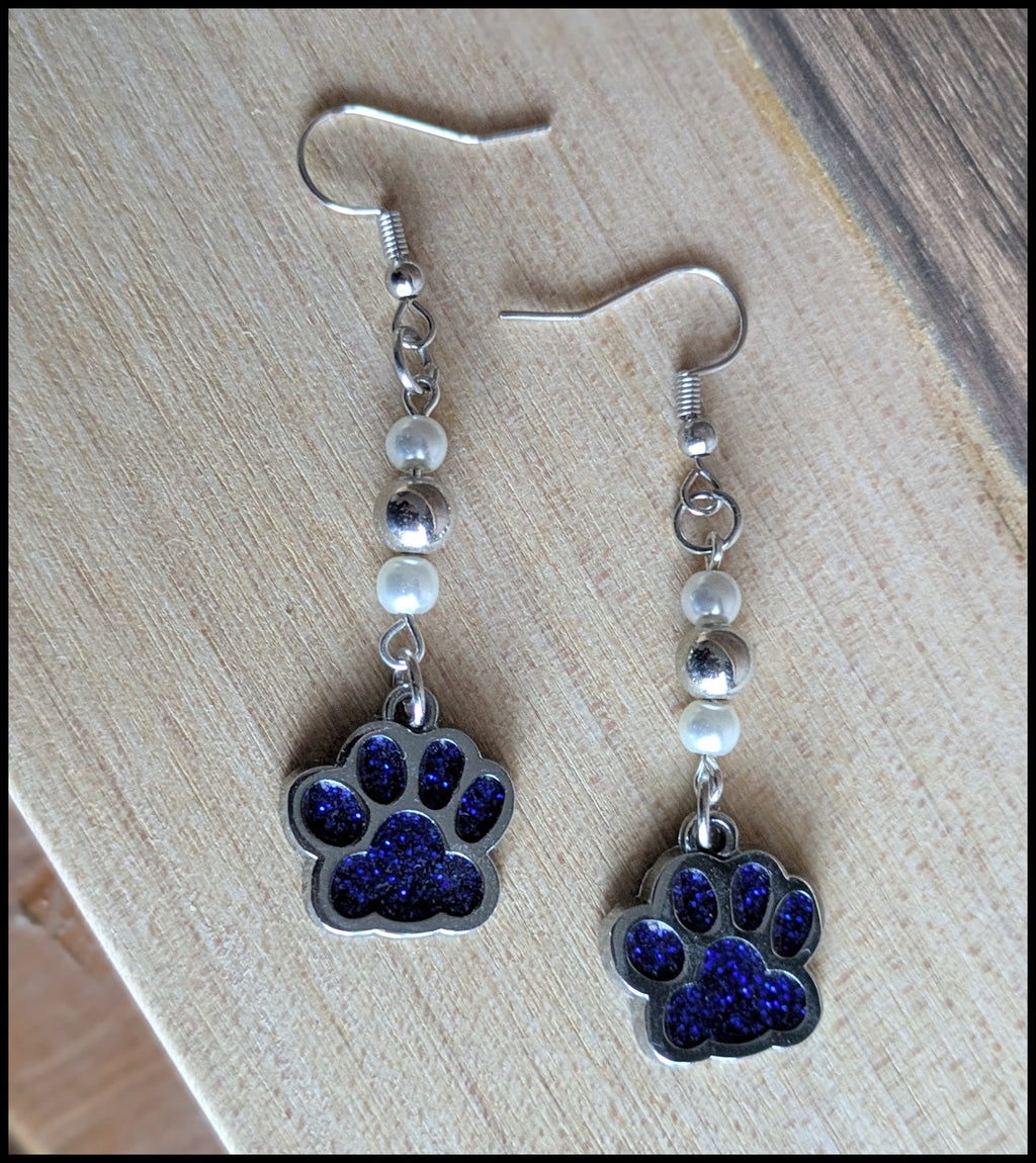 Paw print dangle earrings