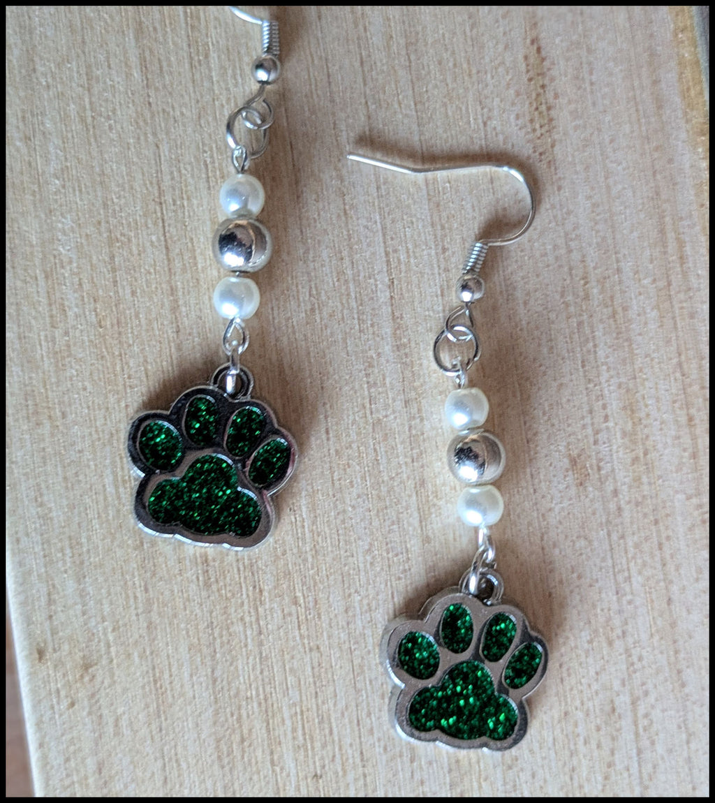 Paw print dangle earrings