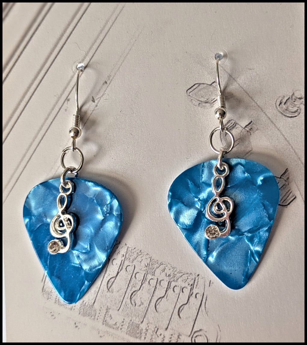 Guitar pick earrings