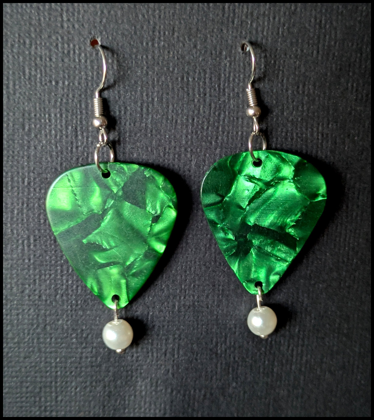 Dangle guitar pick earrings