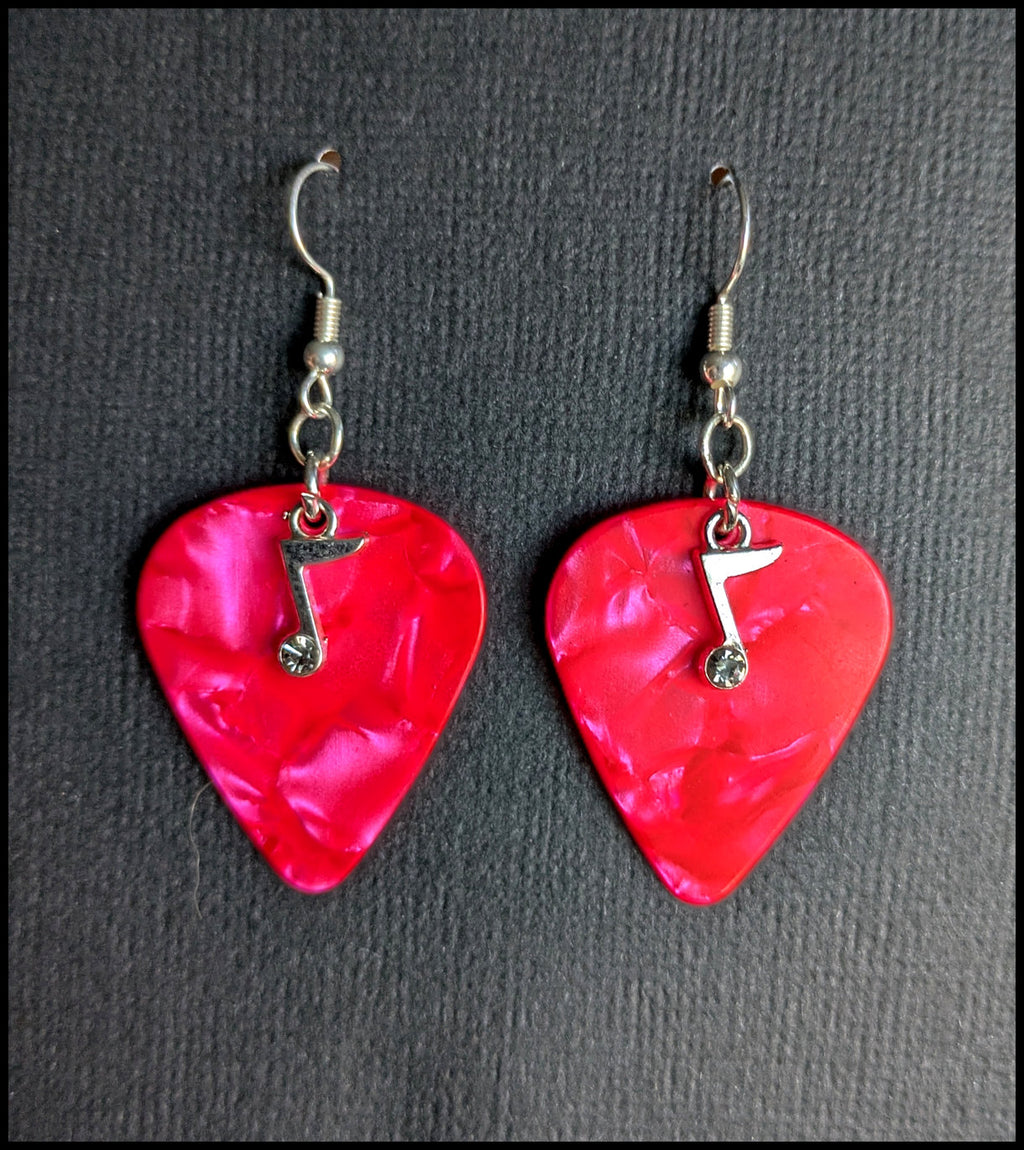 Guitar pick earrings