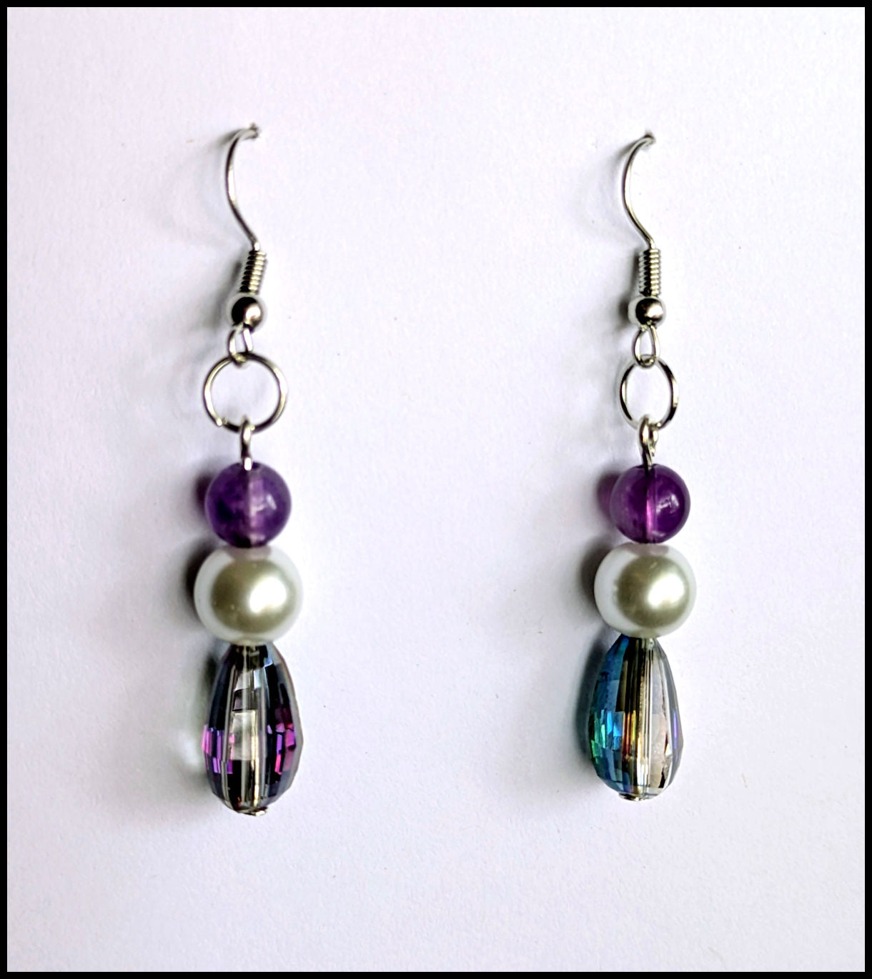 Iridescent purple earrings