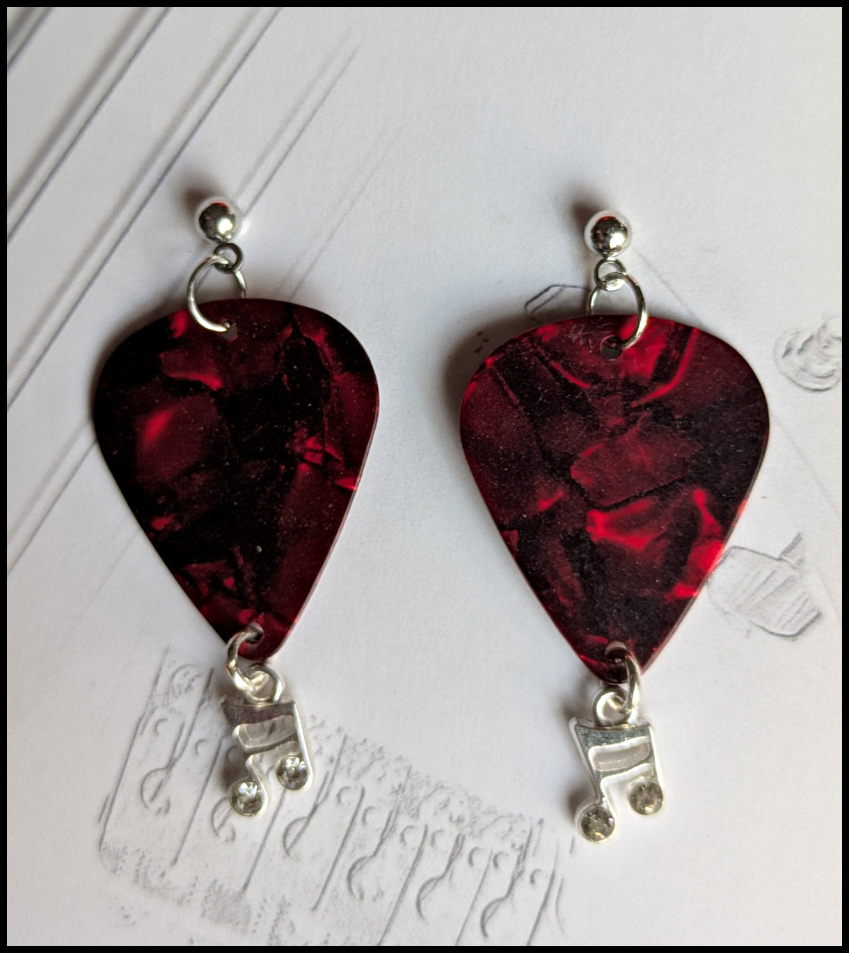 Guitar pick earrings