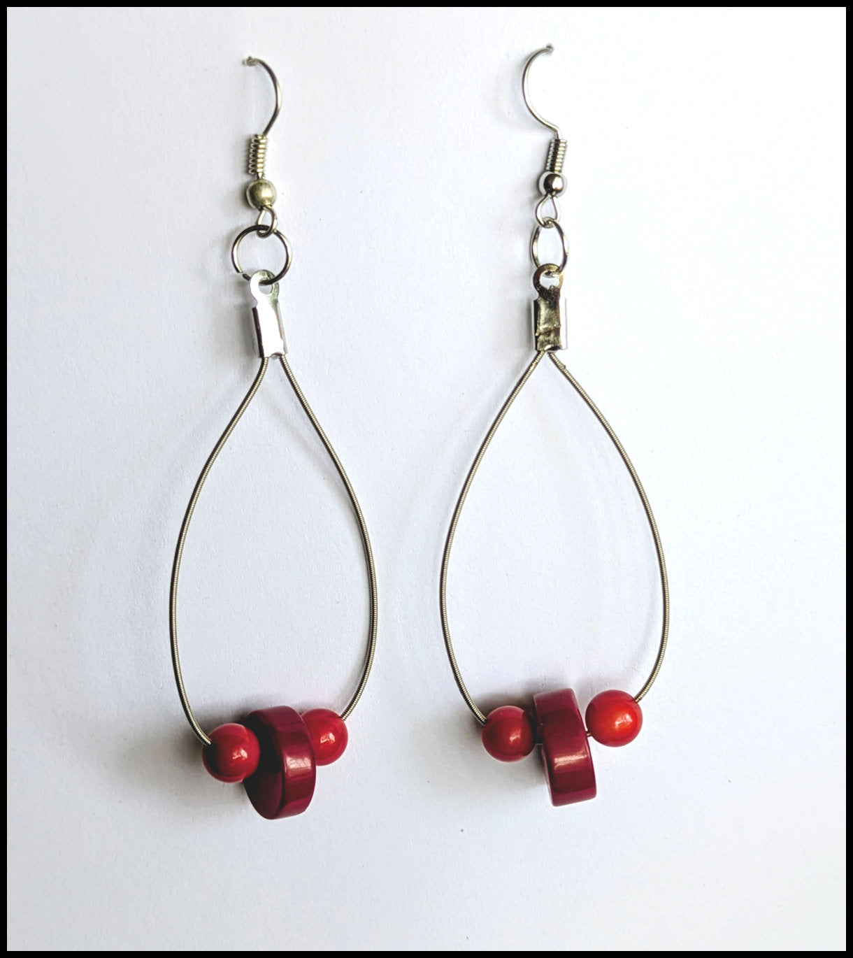 Guitar string earrings