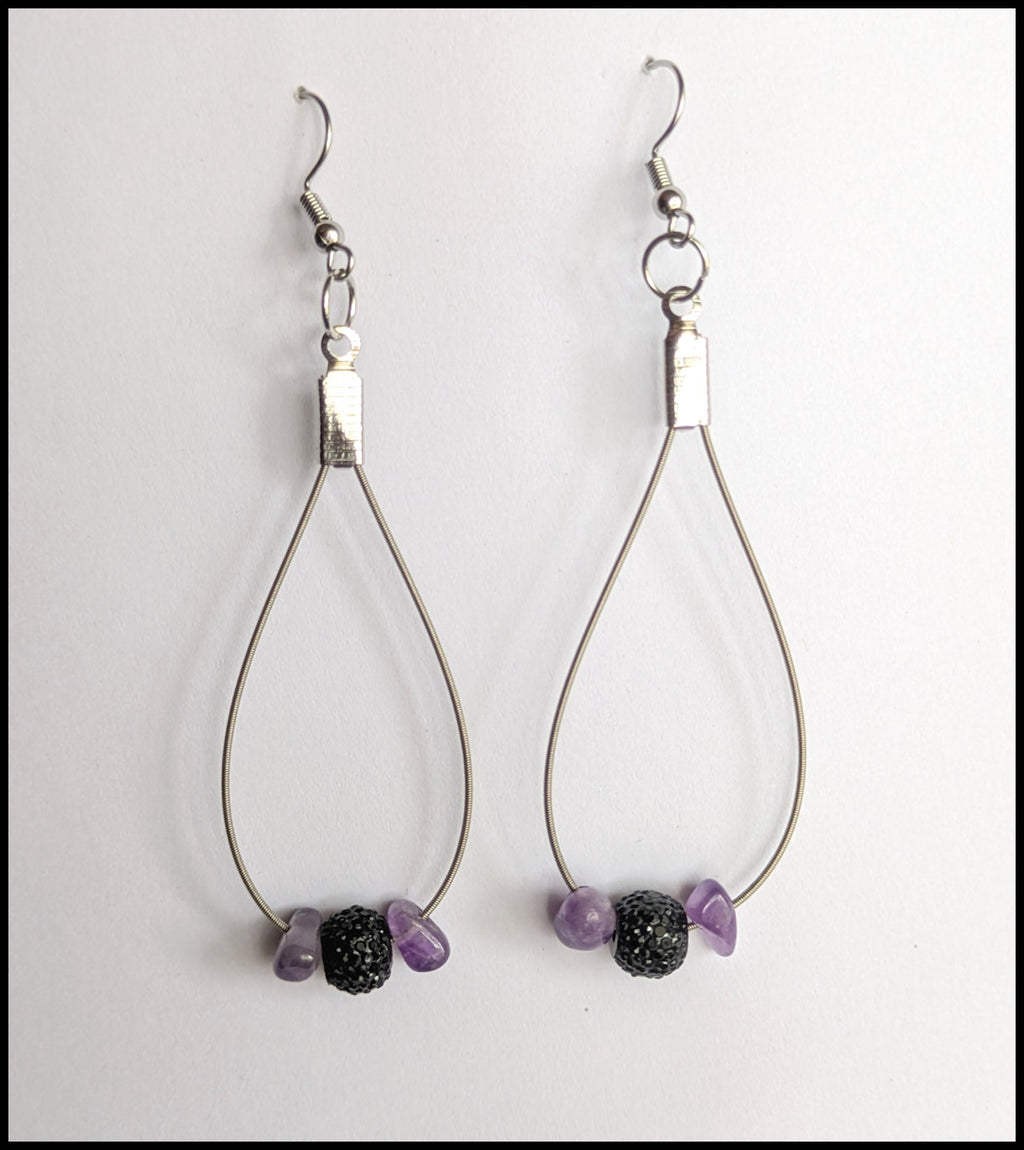 Guitar string earrings