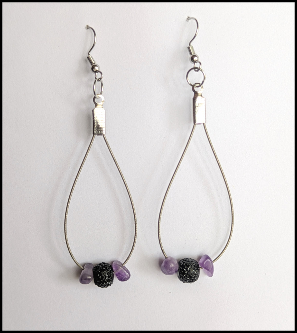 Guitar string earrings