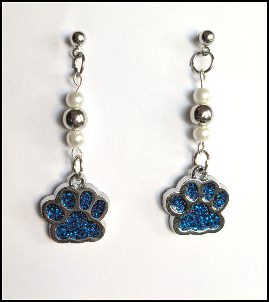 Paw print dangle earrings